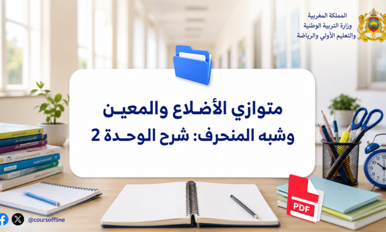 متوازي الأضلاع والمعين وشبه المنحرف: شرح الوحدة 2 5 متوازي الأضلاع والمعين وشبه المنحرف: شرح الوحدة 2