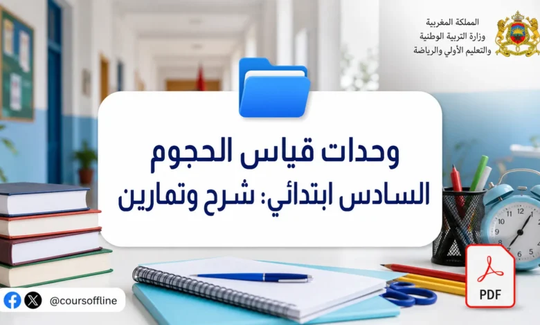 وحدات قياس الحجوم السادس ابتدائي: شرح وتمارين 4 وحدات قياس الحجوم السادس ابتدائي: شرح وتمارين