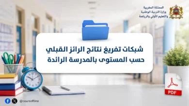 شبكات تفريغ نتائج الرائز القبلي حسب المستوى بالمدرسة الرائدة 3 شبكات تفريغ نتائج الرائز القبلي حسب المستوى بالمدرسة الرائدة
