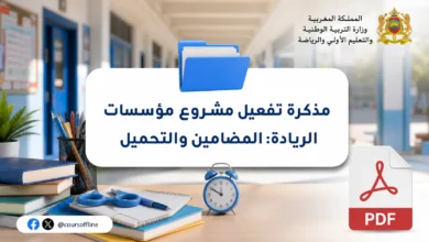 مذكرة تفعيل مشروع مؤسسات الريادة: المضامين والتحميل 5 مذكرة تفعيل مشروع مؤسسات الريادة: المضامين والتحميل