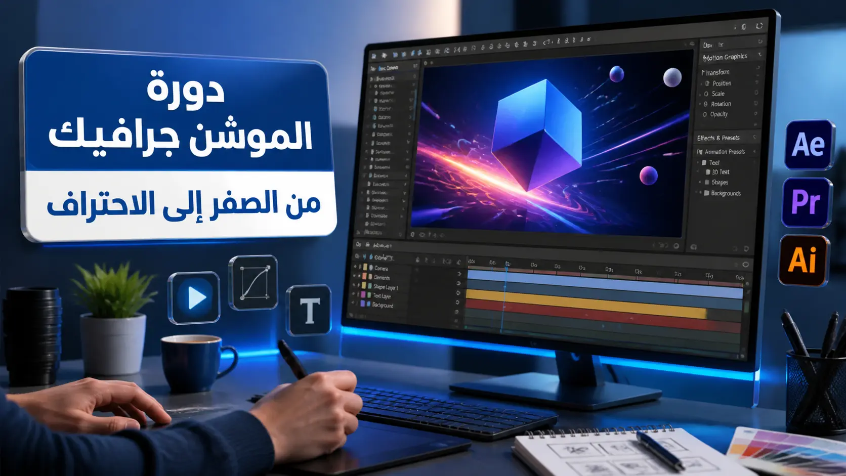 دورة الموشن جرافيك من الصفر إلى الاحتراف 1 دورة الموشن جرافيك