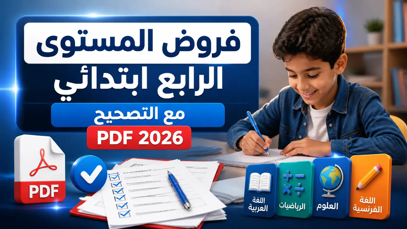 فروض المستوى الرابع ابتدائي مع التصحيح