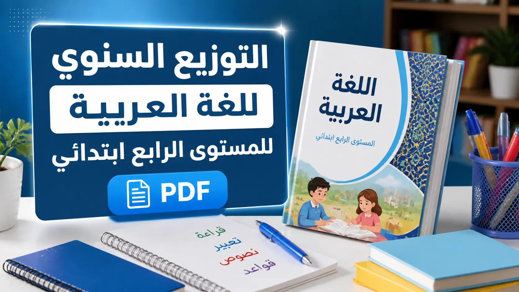 التوزيع السنوي للغة العربية للمستوى الرابع ابتدائي PDF 1 التوزيع السنوي للغة العربية المستوى الرابع
